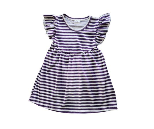 Purple & White Stripes Play Dress